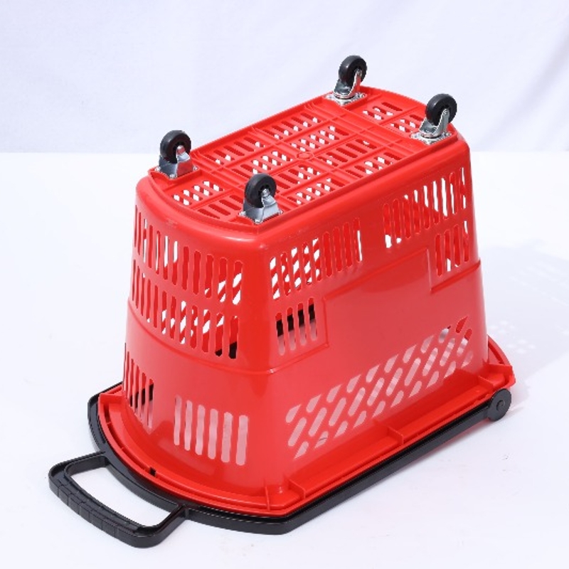 Supermarket wheeled shopping basket
