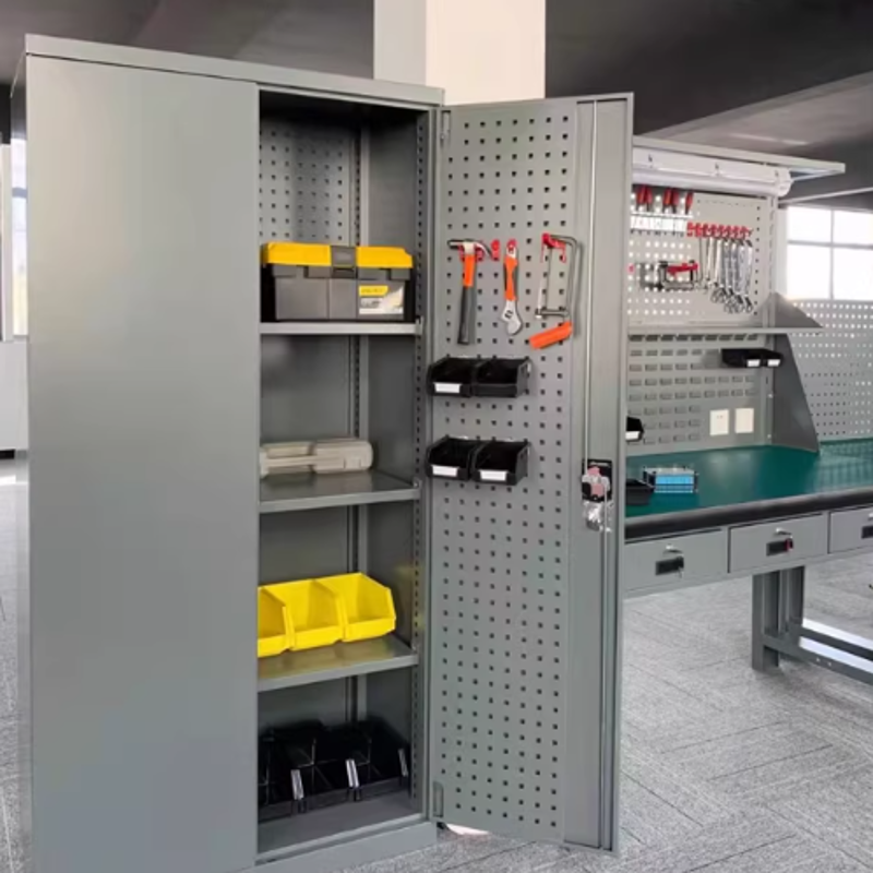 Heavy-Duty Hardware Tool Cabinet — Double-Door, Reinforced Steel Storage Locker with Drawers and Lock (Ideal for Workshops)